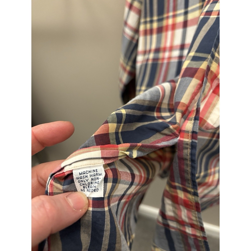 Ralph Lauren Blake Mens L Shirt Button Down Red Pony Blue Plaid Preppy Patriotic - Picture 8 of 9